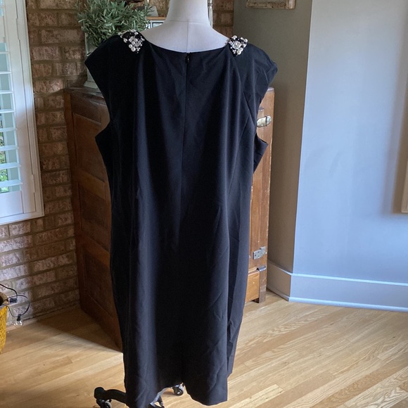 CHANGES BY TOGETHER UK BLACK EMBELLISHED NECK DRESS EVEING FORMAL SLIMMING 26 - Picture 4 of 14